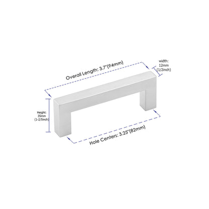 10 Pack 3.25 Inch(Center To Center) Brushed Nickel Cabinet Pulls (3.25", Customized Size)