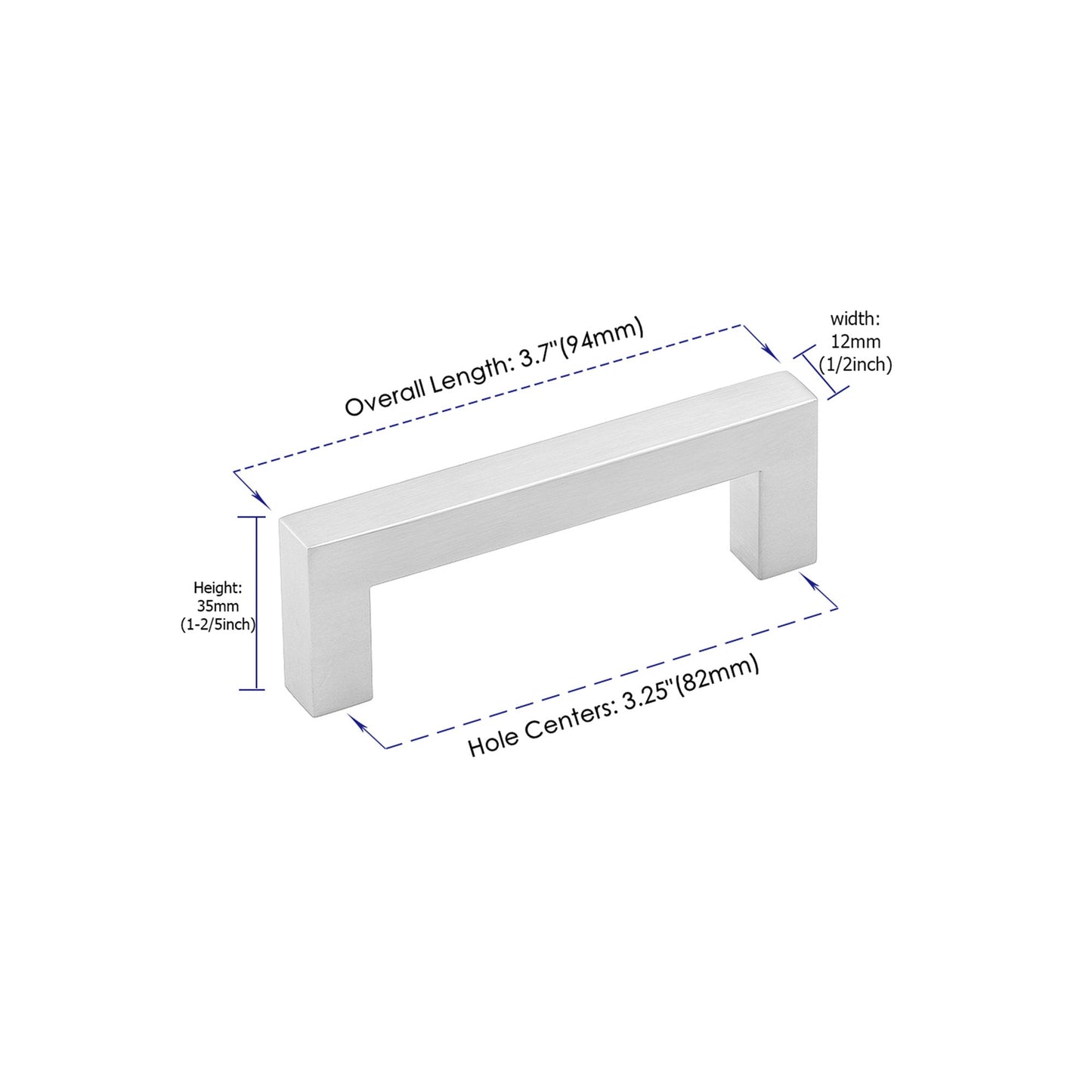 250 Pack 3.25 Inch (Center To Center) Brushed Nickel Cabinet Pulls (3.25", Customized Size)