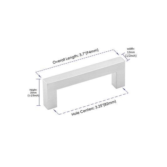 250 Pack 3.25 Inch (Center To Center) Brushed Nickel Cabinet Pulls (3.25", Customized Size)
