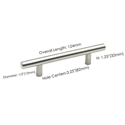 50 Pack 3.25 Inch(Center To Center) Brushed Nickel Cabinet Handles (3.25"，Customized Size)