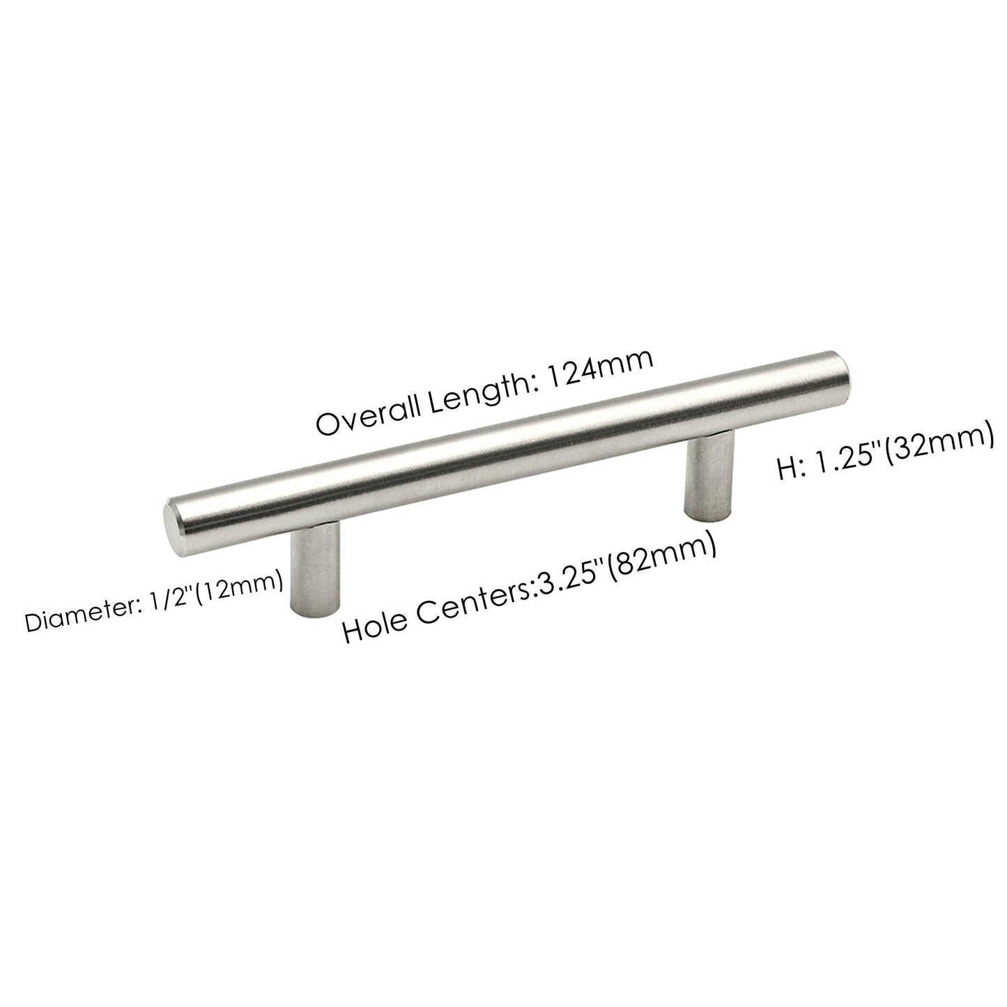 30 Pack 3.25 Inch(Center To Center) Brushed Nickel Cabinet Handles (3.25"，Customized Size)