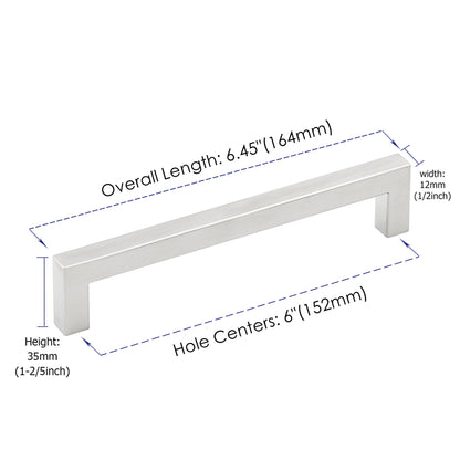 6 INCH(Center To Center) BRUSHED NICKEL CABINET PULLS (152MM, CUSTOMIZED SIZE)