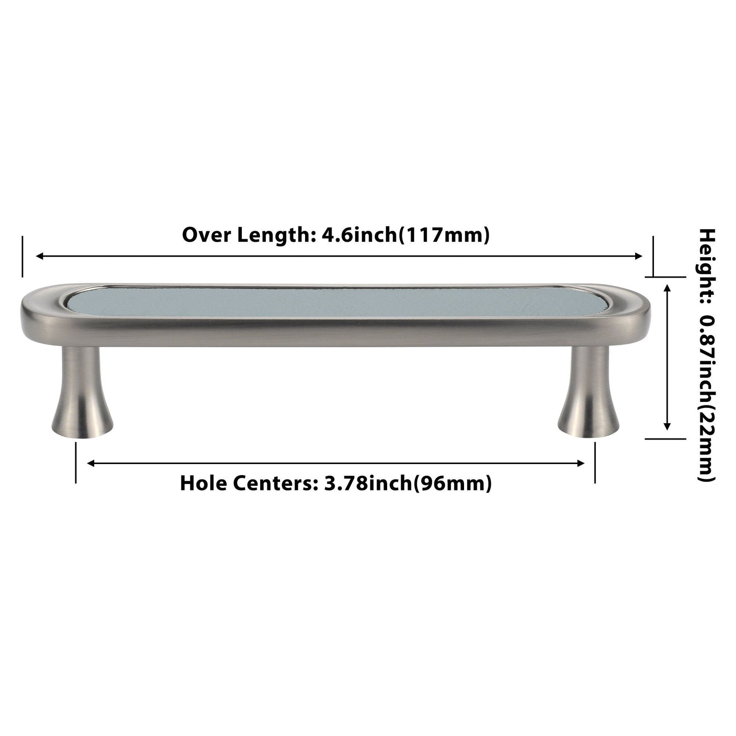 3.75" 5" Leather Handle Pulls，Light Green Leather Kitchen Cabinet Pulls( CC：96mm，128mm )