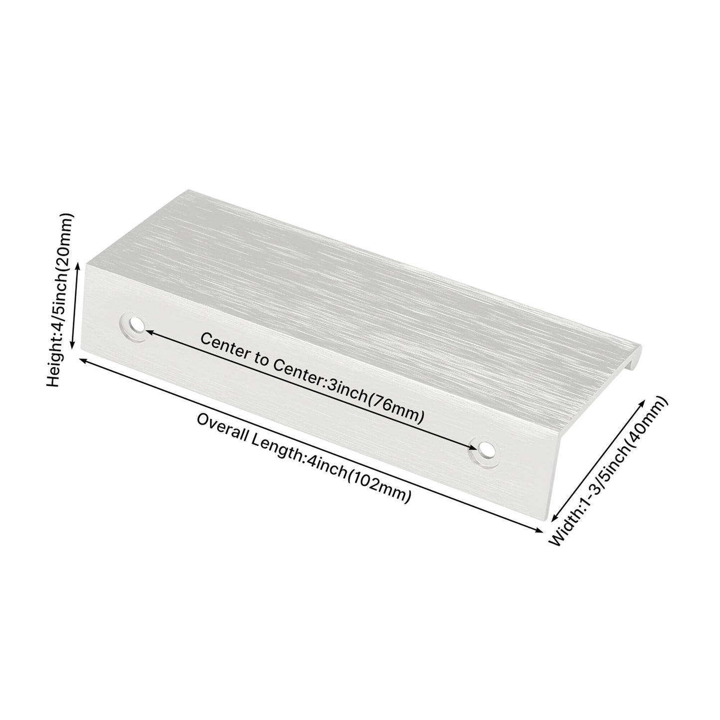 Modern Finger Edge Pulls Tab Pull 102mm/4" Length Finger Drawer Pulls (Brushed Nickel)