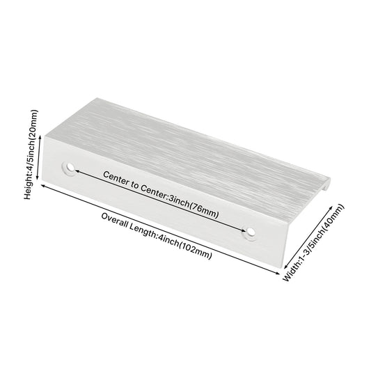 Modern Finger Edge Pulls Tab Pull 102mm/4" Length Finger Drawer Pulls (Brushed Nickel)