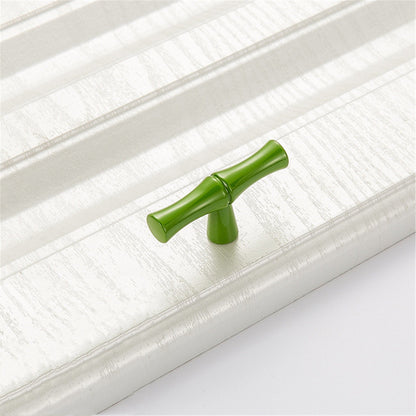 Bamboo Shape Solid Zinc Alloy Cabinet Knobs Handles - Bamboo Shape Series - Hole Centers(T-Bar Knob，96mm，128mm)