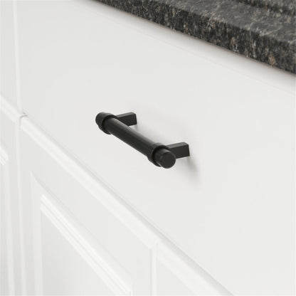 Flat Black Cabinet Bar Handle Pull - 5" (128mm) Hole Centers