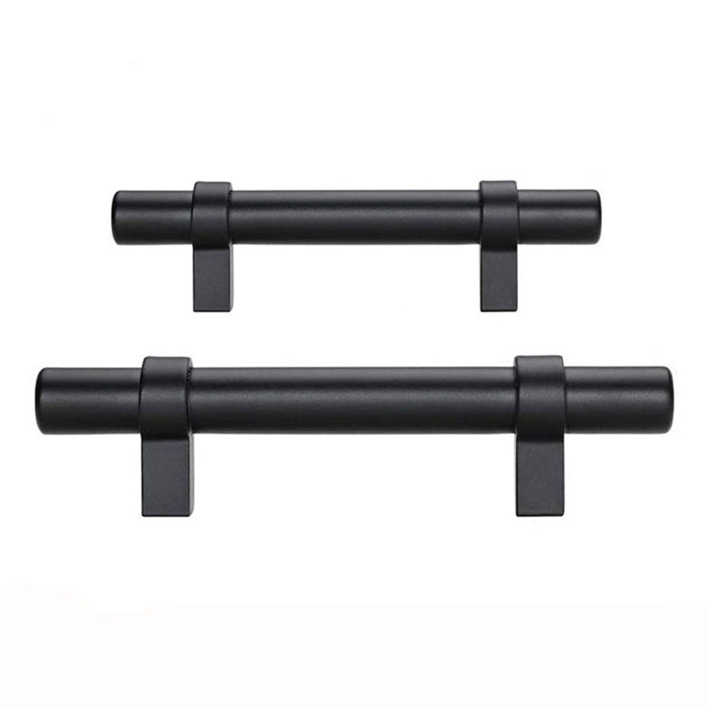 Flat Black Stainless Steel Kitchen Cupboard Handles - 6.25" (160mm) Hole Centers