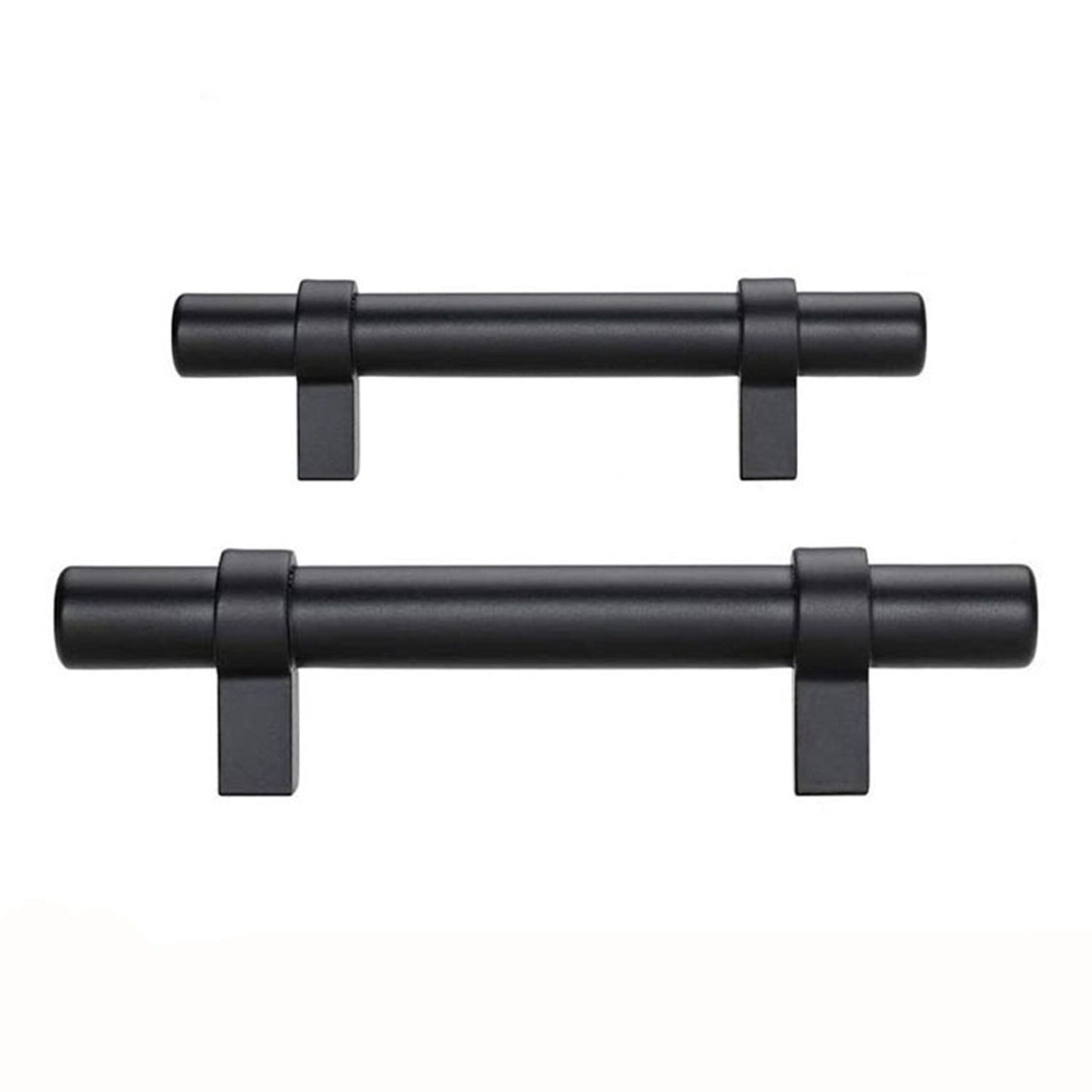Flat Black Stainless Steel Kitchen Cupboard Handles - 7.5" (192mm) Hole Centers