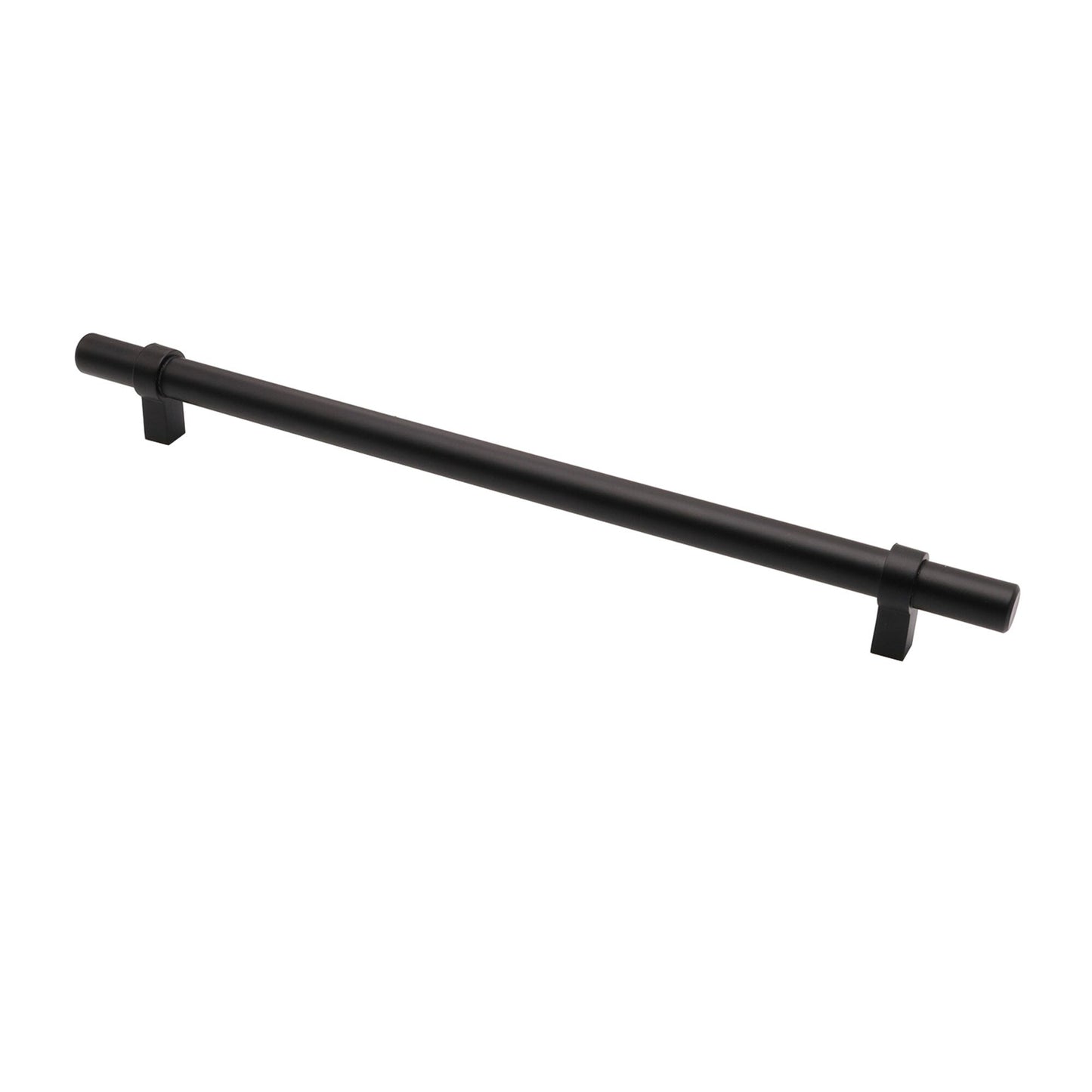 Flat Black Stainless Steel Kitchen Cupboard Handles - 10" (256mm) Hole Centers