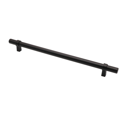 Flat Black Stainless Steel Kitchen Cupboard Handles - 10" (256mm) Hole Centers