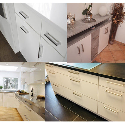 Brushed Nickel Drawer Pulls 6-1/4 inch(160mm) Hole Center，Modern Cabinet Hardware Bar Pulls for Drawer Cabinets Cupboard