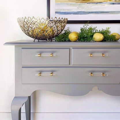 Acrylic Gold Drawer Pulls Cabinet Pulls - Acrylic Round Bar Series - Hole Centers(3-3/4 Inch，96mm)