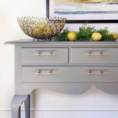 Acrylic Gold Drawer Pulls Cabinet Pulls - Acrylic Round Bar Series - Hole Centers(5 Inch，128mm)