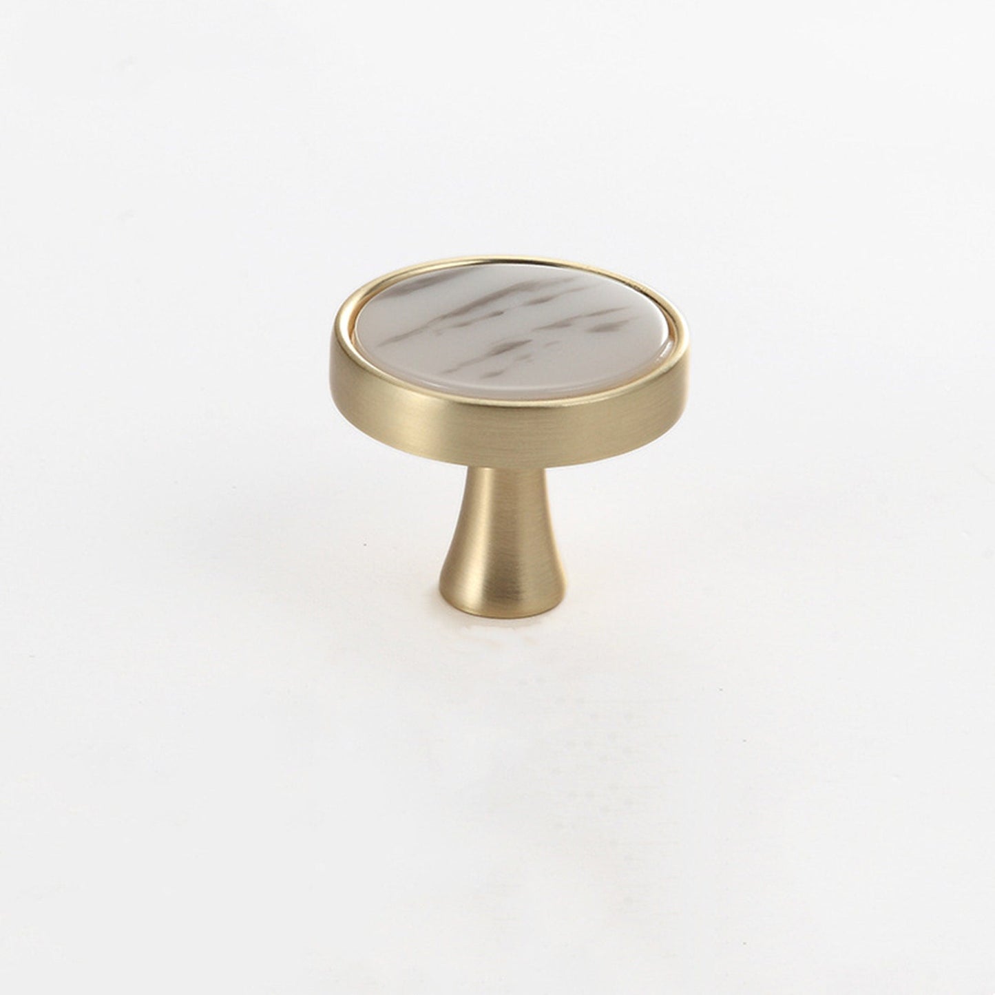 Brushed Brass Dresser Knobs | Zinc Alloy Drawer Knobs | Gold Drawer Knobs Pulls Suitable for Kitchen Cabinets Cupboard (Landscape Pearl)