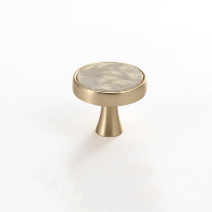Brushed Brass Dresser Knobs | Zinc Alloy Drawer Knobs | Gold Drawer Knobs Pulls Suitable for Kitchen Cabinets Cupboard (Landscape Pearl)