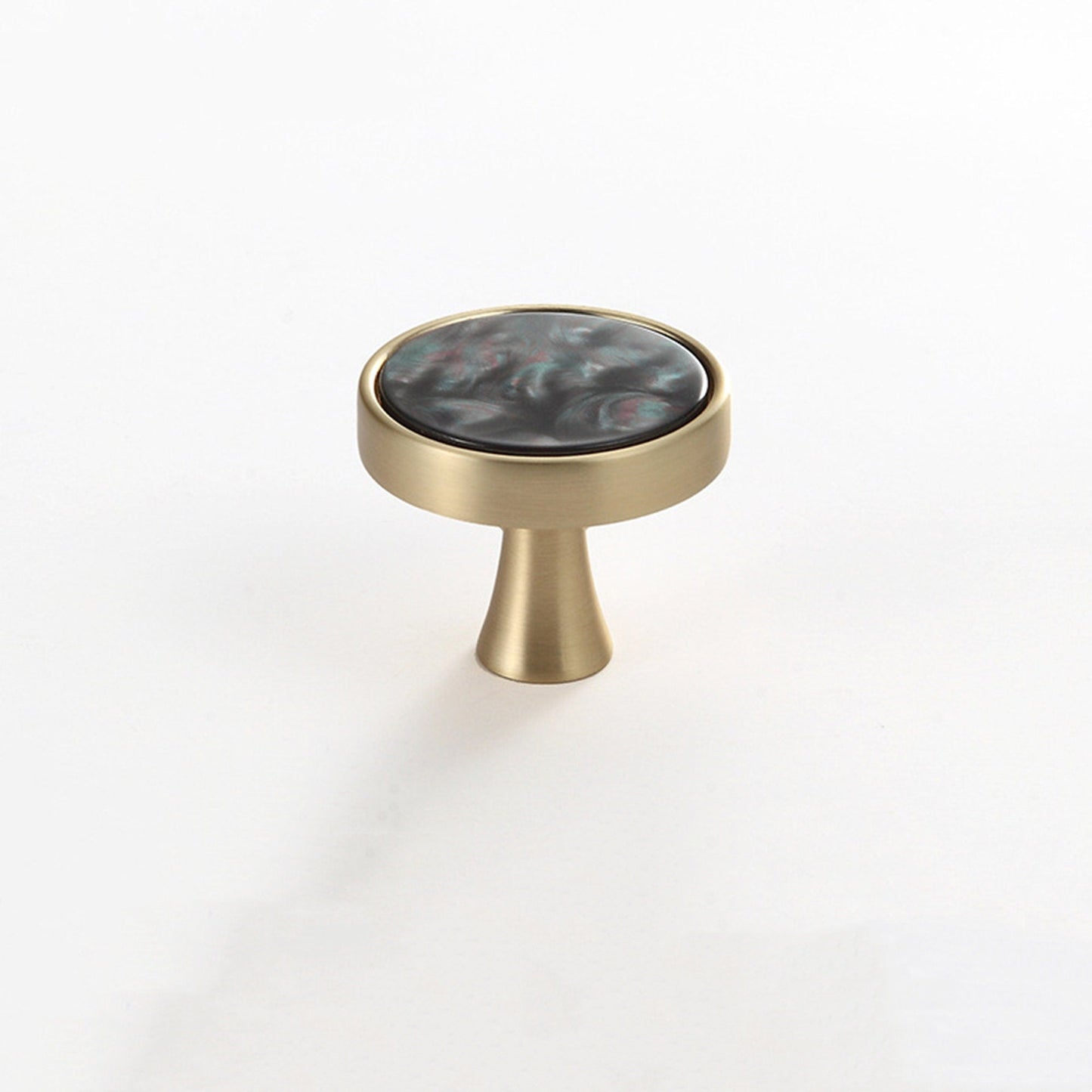Brushed Brass Dresser Knobs | Zinc Alloy Drawer Knobs | Gold Drawer Knobs Pulls Suitable for Kitchen Cabinets Cupboard (Landscape Pearl)