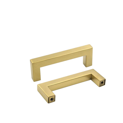3.5"(90mm) Cabinet Pulls Gold Cabinet Pulls，Gold Cabinet Pulls Square Kitchen Hardware Handles(90mm, Hole Centers)
