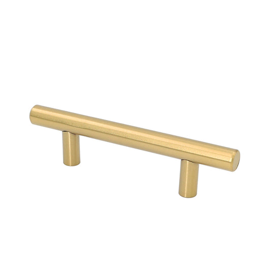 Brushed Brass Cabinet Pulls，Stainless Steel Drawer Handles，3" Hole Center Drawer Pulls and Door Knobs for Dresser Drawers