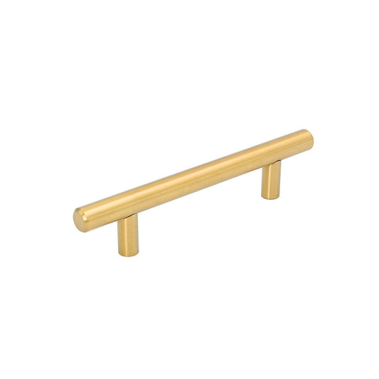 Brushed Brass Cabinet Pulls，Stainless Steel Drawer Handles，3.75" Hole Center Drawer Pulls and Door Knobs for Dresser Drawers