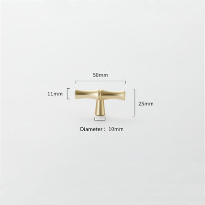 Bamboo Shape Solid Zinc Alloy Cabinet Knobs Handle Pulls - Bamboo Shape Series - Hole Centers(T-Bar Knob，96mm，128mm)