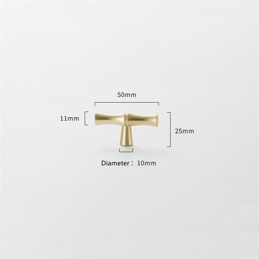 Bamboo Shape Solid Zinc Alloy Cabinet Knobs Handle Pulls - Bamboo Shape Series - Hole Centers(T-Bar Knob，96mm，128mm)