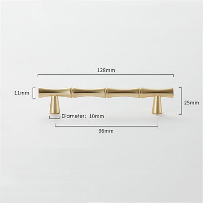 Bamboo Shape Solid Zinc Alloy Cabinet Knobs Handle Pulls - Bamboo Shape Series - Hole Centers(T-Bar Knob，96mm，128mm)