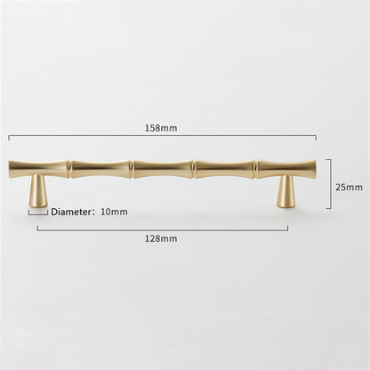 Bamboo Shape Solid Zinc Alloy Cabinet Knobs Handle Pulls - Bamboo Shape Series - Hole Centers(T-Bar Knob，96mm，128mm)