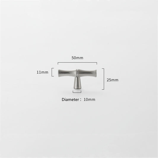 Bamboo Shape Solid Zinc Alloy Cabinet Knobs(Single Hole，Brushed Nickel)