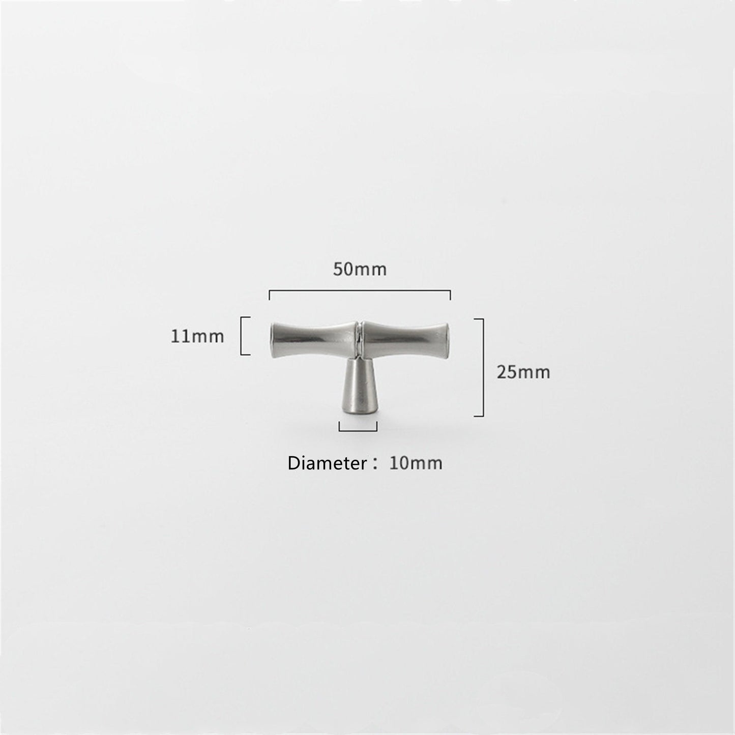 Bamboo Brushed Nickel Cabinet Pulls Zinc Alloy Cupboard Handles - Bamboo Shape Series - Hole Centers(T-Bar Knob，96mm，128mm)