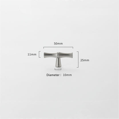 Bamboo Brushed Nickel Cabinet Pulls Zinc Alloy Cupboard Handles - Bamboo Shape Series - Hole Centers(T-Bar Knob，96mm，128mm)