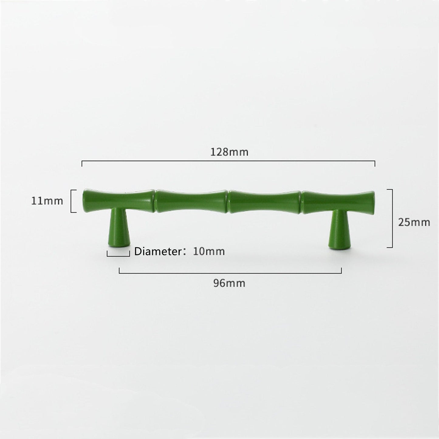 Bamboo Shape Solid Zinc Alloy Cabinet Knobs Handles - Bamboo Shape Series - Hole Centers(T-Bar Knob，96mm，128mm)