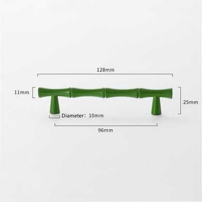 Bamboo Shape Solid Zinc Alloy Cabinet Knobs Handles - Bamboo Shape Series - Hole Centers(T-Bar Knob，96mm，128mm)
