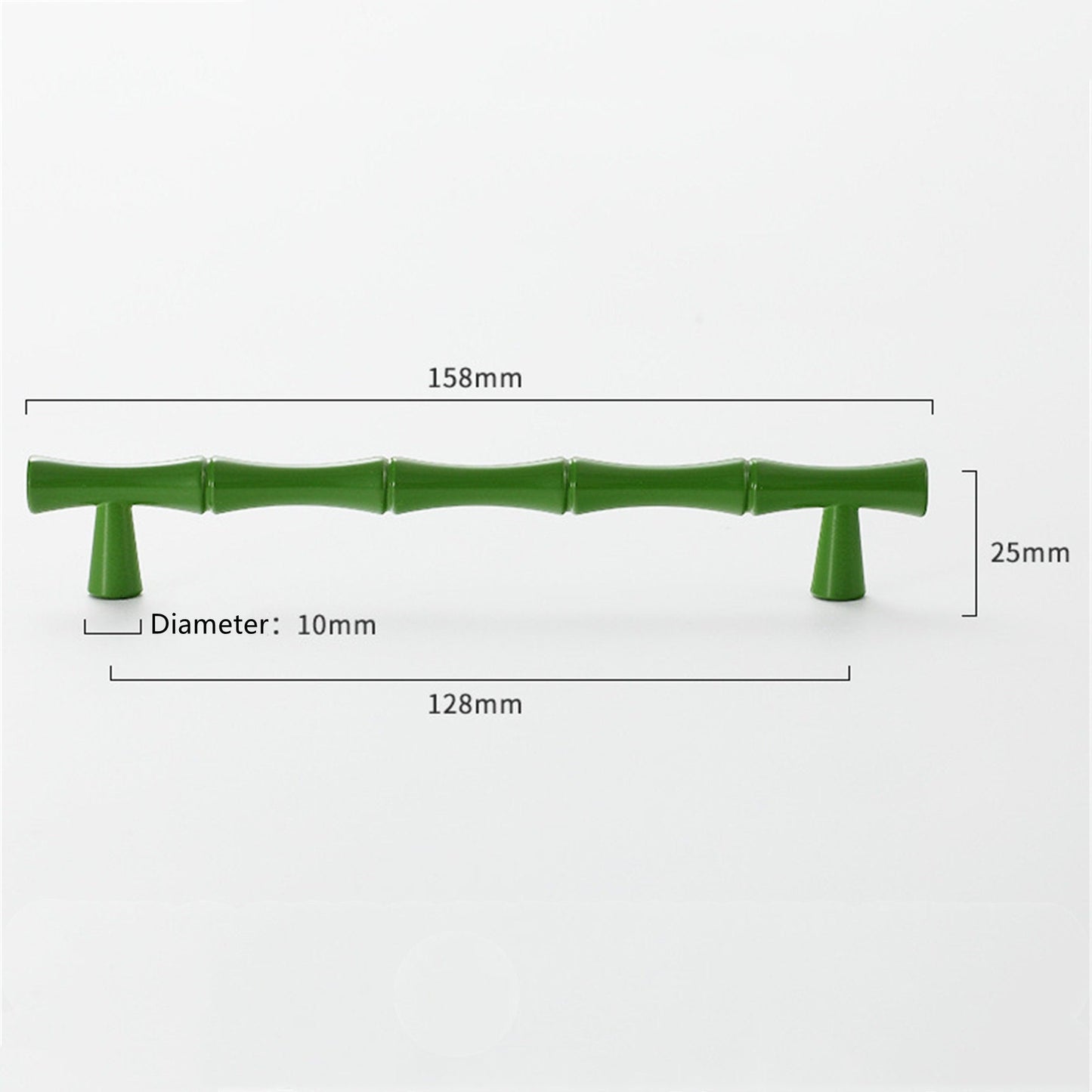 Bamboo Shape Solid Zinc Alloy Cabinet Knobs Handles - Bamboo Shape Series - Hole Centers(T-Bar Knob，96mm，128mm)