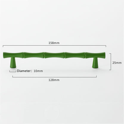 Bamboo Shape Solid Zinc Alloy Cabinet Knobs Handles - Bamboo Shape Series - Hole Centers(T-Bar Knob，96mm，128mm)