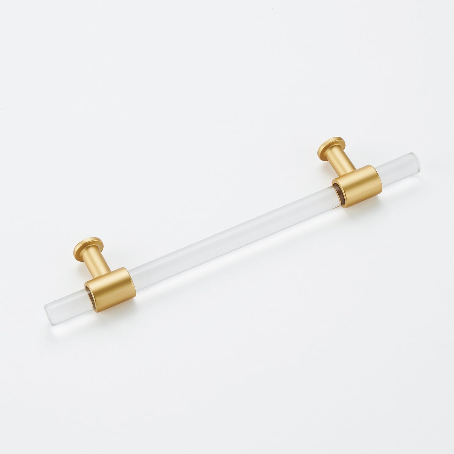 2.5in Brushed Brass Cabinet Pulls Arcylic Drawer Pulls(64mm, Hole Center)
