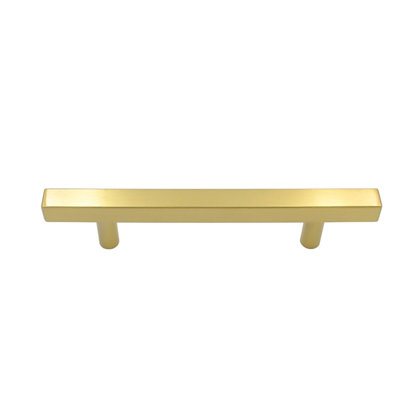 Brushed Brass Modern Cabinet Hardware Handle Pulls - 4" Inch (102mm) Hole Centers