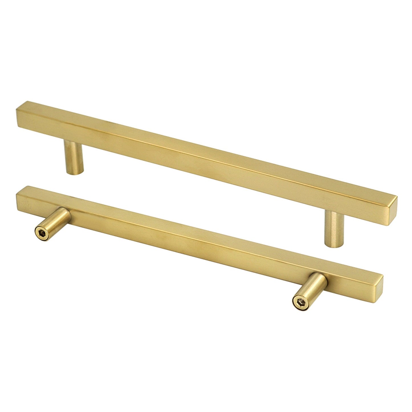 Brushed Brass Cabinet Pulls Gold Cabinet Pulls - 6-1/4" Inch (160mm) Hole Centers