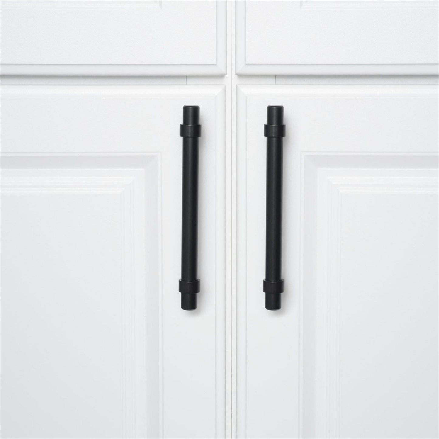 Flat Black Cabinet Bar Handle Pulls - 3.75" (96mm) Hole Centers