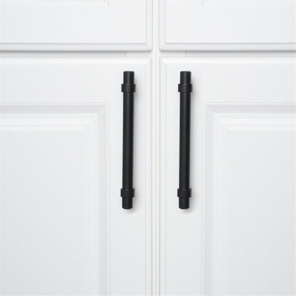 Flat Black Cabinet Bar Handle Pulls - 3.75" (96mm) Hole Centers