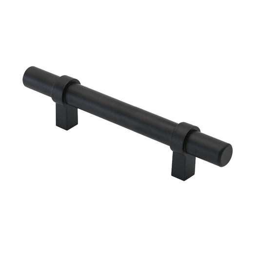 Flat Black Cabinet Bar Handle Pulls - 3.75" (96mm) Hole Centers
