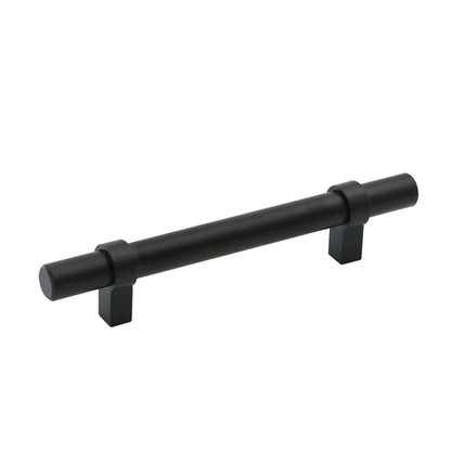 Flat Black Cabinet Bar Handle Pull - 4" (102mm) Hole Centers