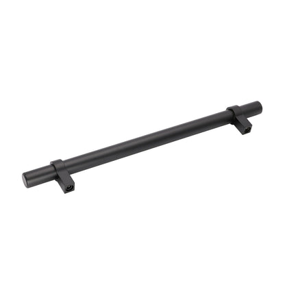 Flat Black Stainless Steel Kitchen Cupboard Handles - 7.5" (192mm) Hole Centers