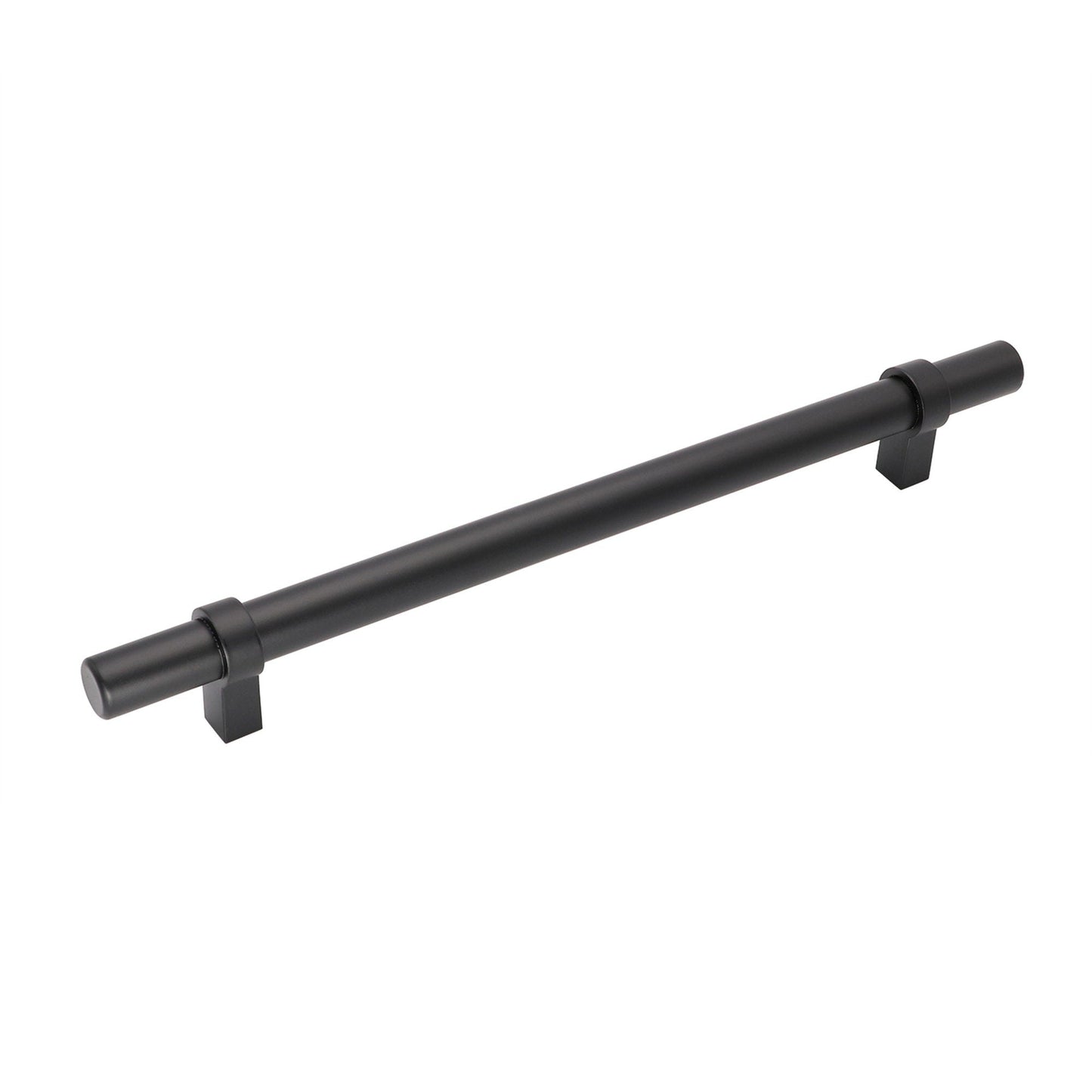 Flat Black Stainless Steel Kitchen Cupboard Handles - 7.5" (192mm) Hole Centers