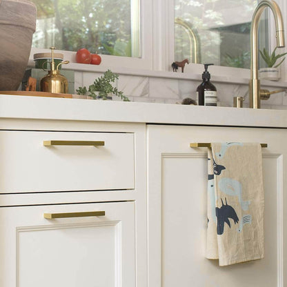 4.5in(115mm) Brushed Brass Cabinet Handles Drawer Pulls,Modern Gold Drawer Pulls Stainless Steel Dresser Drawer Pulls(115mm, Hole Centers)