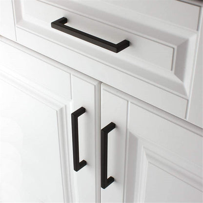 5 Inch Black Square Kitchen Cabinet Handles Cabinet Pulls - Kitchen Cabinet Hardware for Cabinet Door ,Drawers,Cupboard and Wardrobe