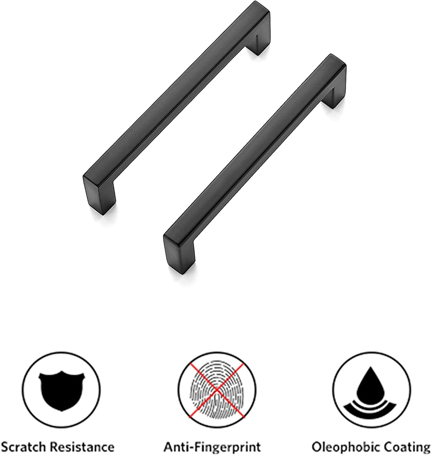 6-1/4 inch Hole Center Black Cabinet Pulls，Drawer Pulls Black Cabinet Handles for Kitchen Matte Black Cupboard Handles