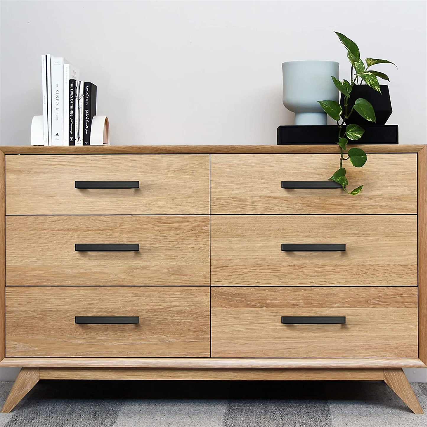 Matte Black Kitchen Cabinet Pulls，Stainless Steel Drawer Pulls for Cabinet Square Dresser Pulls