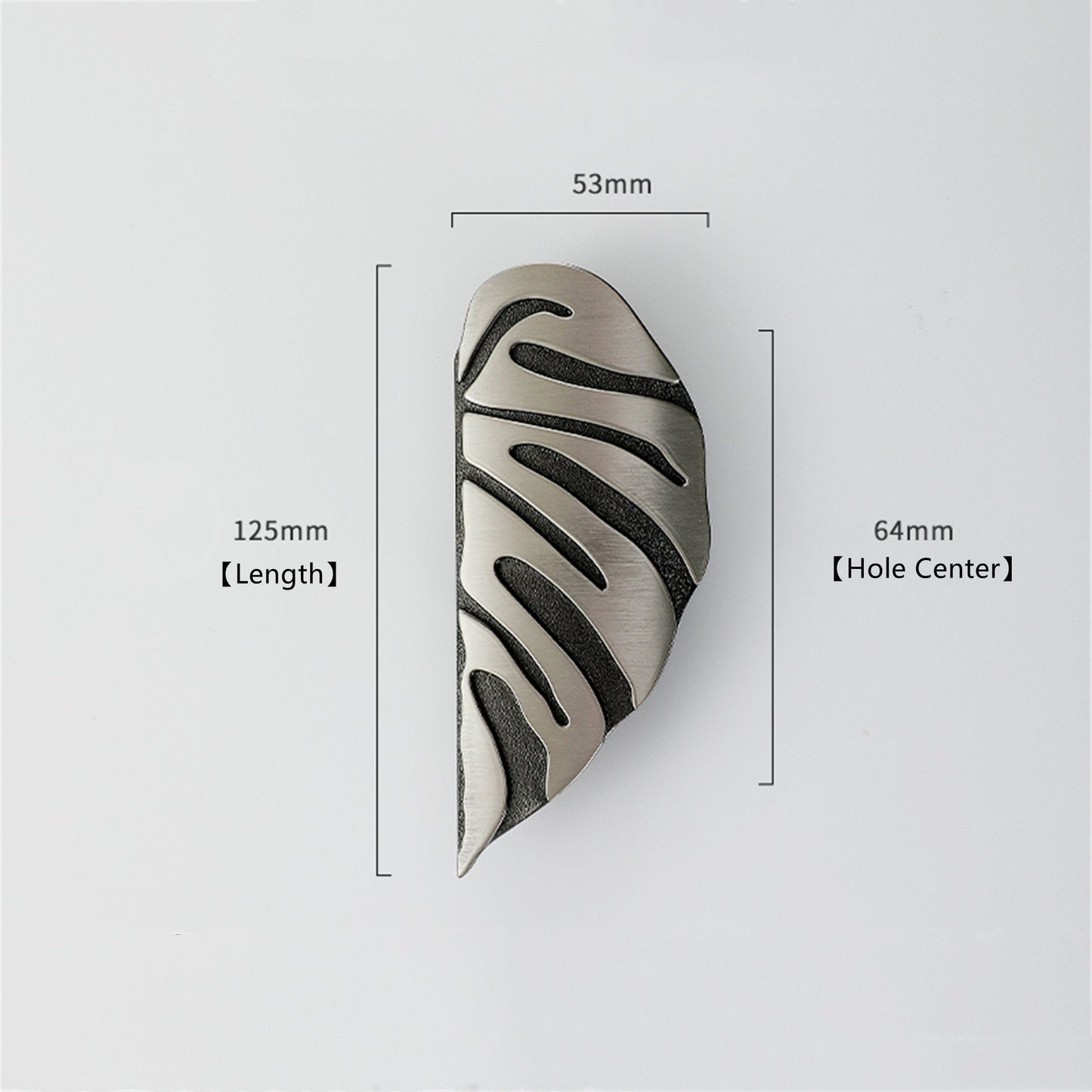 4 Pairs Creative Leaf Shape Handle Knob with Mounting Screws for Kitchen Cupboard Cabinet Wardrobe Drawer Door (Silver Ancient, 64mm)