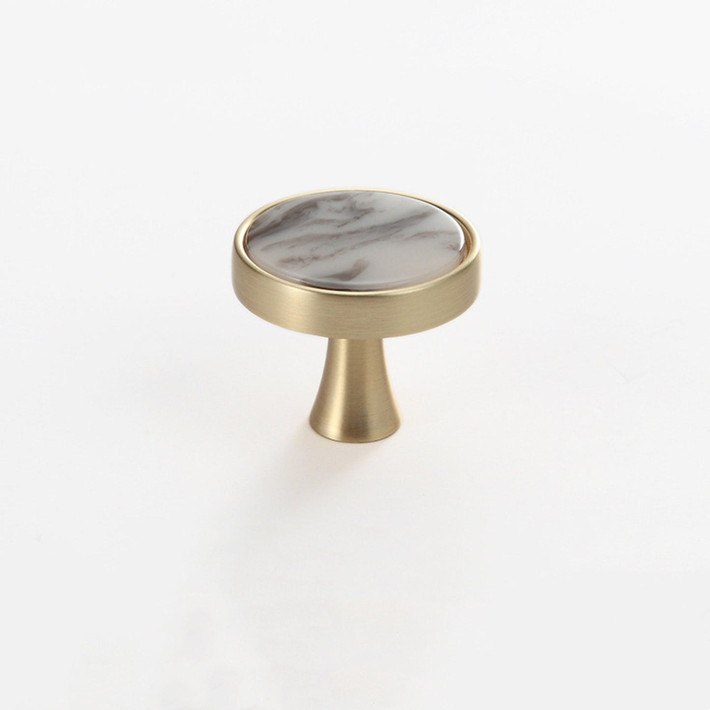 Brushed Brass Dresser Knobs，Zinc Alloy Drawer Knobs，Gold Drawer Knobs Pulls Suitable for Kitchen Cabinets Cupboard(Stripes Pearl)